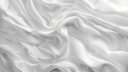 Naklejka premium Elegant white silk fabric with flowing, smooth folds.