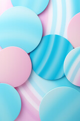 Colorful abstract background with pastel blue and pink circles layered on a soft gradient backdrop. Perfect for modern design projects.