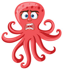 A shocked octopus with wide eyes and open mouth