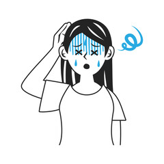 気を失いそうな女性。シンプルなベクターイラスト。
Seeming to faint woman.  Simple vector illustration.