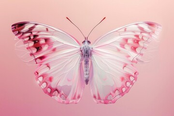 Pink Butterfly Wing Pollination Art