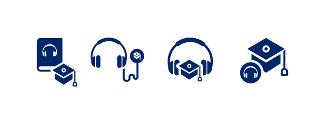 audio course icon vector illustration. music library icon in flat style - stock vector.