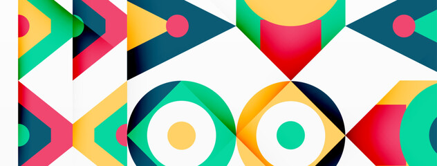 Colorful circle and triangle abstract background. Template for wallpaper, banner, presentation, background