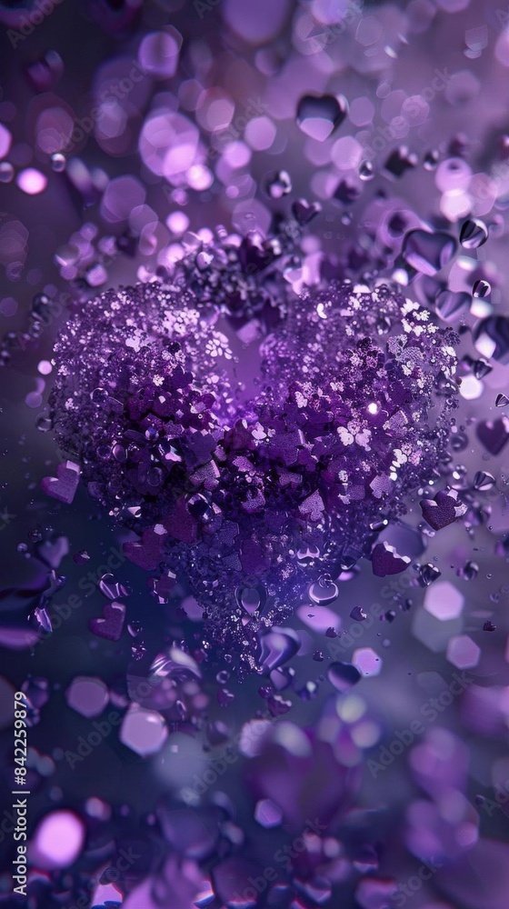 Poster moody violet liquid flow with patterns