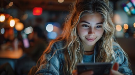 Modern Business Communication Young Adult Engaged in Social Media Strategies