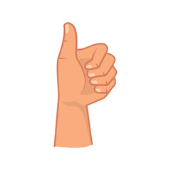 left handed with thumb up