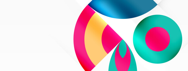 Obraz premium Circles and petals. Geometric beautiful abstract minimal template for Wallpaper, Banner, Background, Card, Book Illustration, landing page