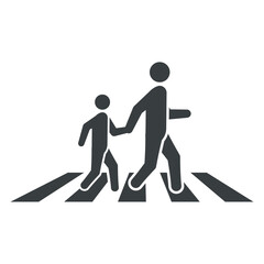 pedestrians walking on the crossing in the city