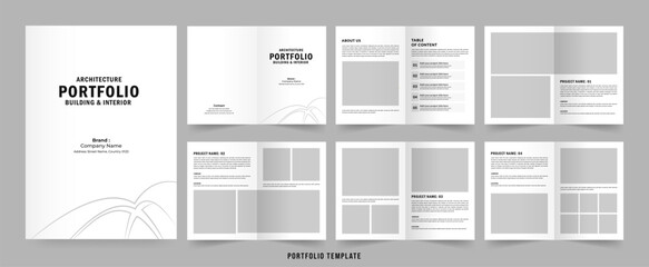 Interiorch – Architecture and Interior Design Brochure, Black and White Portfolio Layout