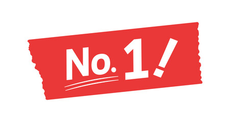 赤いテープに白いNo.1!の文字 - ランキング1位･一番人気･人気の品のセールスプロモーション素材
