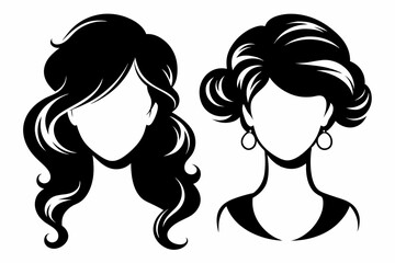 woman hair silhouettes vector illustration