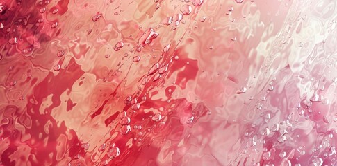 Fototapeta premium Pink Organism in Colorful Liquid Swirls