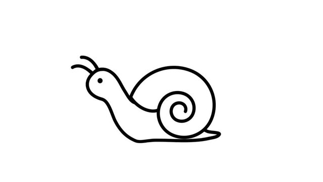 slow speed snail icon snail speed animation slow snail speed icon 4k 2d black and white icon