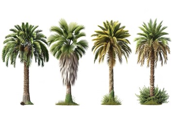 Ancient and sturdy isolated background with a set of sago palms. Generative Ai