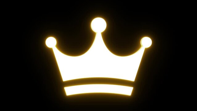 neon king queen crown animated king queen crown icon neon logo icon luxury 4k neon gold