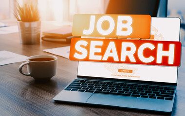 Human Resources Recruitment and People Networking Concept. Modern graphic interface showing...