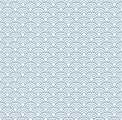 Traditional Japanese wave seamless pattern