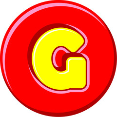 3D Button Circle Letter Alphabet Vector Element