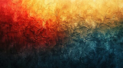 Obraz premium Retro Summer Hues: Grainy Teal-Orange-Red-Blue Background