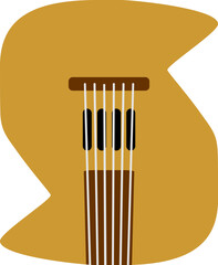 Guitar String Music Instrument Letter Alphabet Vector Element 