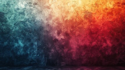 Obraz premium Vintage Summer Vibes: Teal-Orange-Red-Blue Gradient Texture