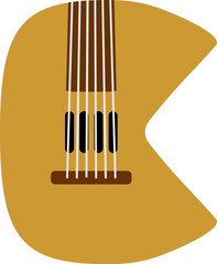Guitar String Music Instrument Letter Alphabet Vector Element 