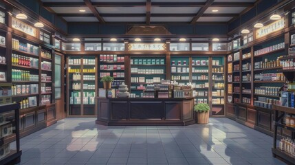 Stylish Property Interior with Bookcase Setup