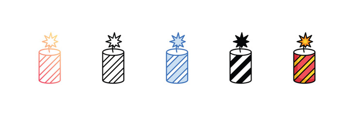 Firework icon design with white background stock illustration