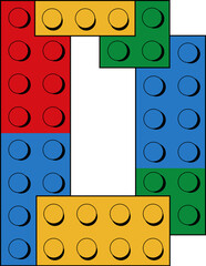 Building Brick Block Toy Letter Alphabet Vector Element D