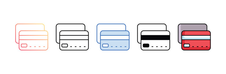 Credit Card icon design with white background stock illustration