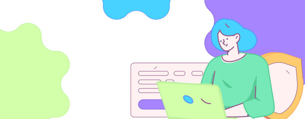 Business network security character flat vector concept operation hand drawn illustration
