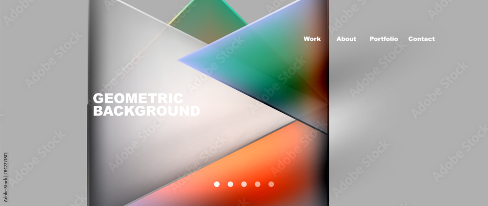 Fototapete flowing bright neon gradients geometric abstract background with triangles and lines. fluid color pa