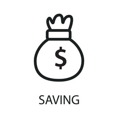 saving flat icon outline vector art