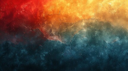 Obraz premium Nostalgic Summer Palette: Teal-Orange-Red-Blue Banner Design