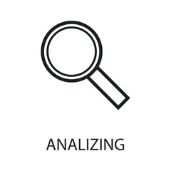 analytics flat icon outline vector art