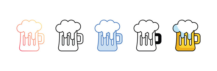 Beer icon design with white background stock illustration
