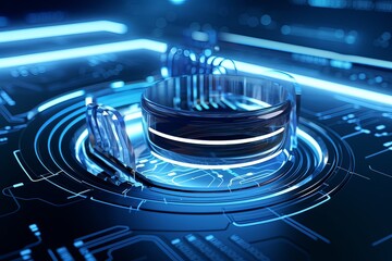 futuristic design of with visible wires, portraying a technological 