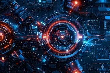 Fototapeta premium Abstraction in technology beautiful&nbsp;background. Generative Ai