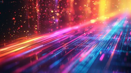 Obraz premium Bright light trails with vibrant colors