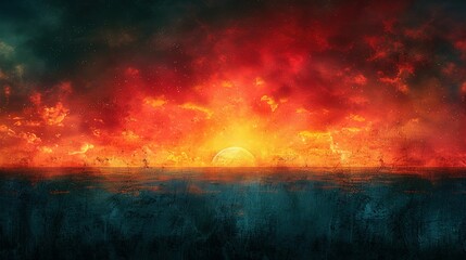 Fototapeta premium Eclectic Retro Blend: Grainy Teal-Orange-Red-Blue Texture