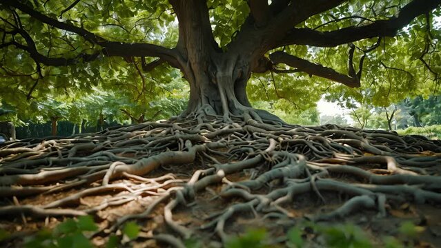 The trees massive roots which extend deep into the earth are reinforced and utilized as a natural irrigation system for the citys orchards and gardens.