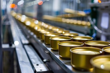 Obraz premium Food in a line on a clean, light-tinned product. Generative