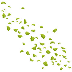 Green Leaves Falling Wind Blow Illustration Vector Art