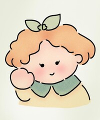 cute litter girl kid baby cartoon