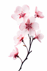 Fototapeta premium Pink flower is shown on white background with white background.