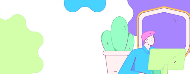 Business network security character flat vector concept operation hand drawn illustration
