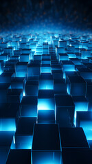 Obraz premium Blue glowing cube
