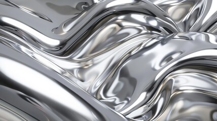 3d render of liquid silver metal abstract background,