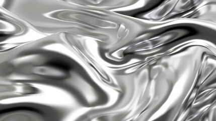 3d render of liquid silver metal abstract background,