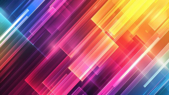 Geometric abstract background with vibrant light streaks